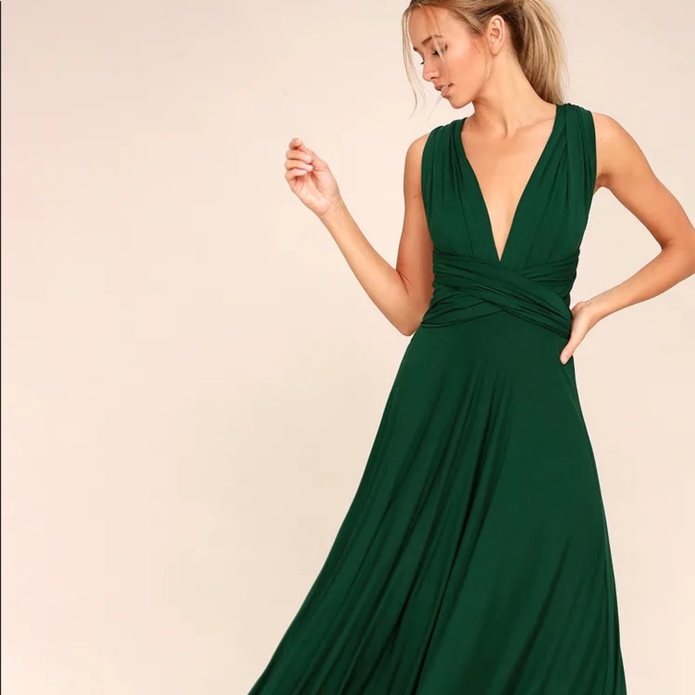 Lulus Tricks of the Trade Forest Green Maxi Dress
new, never worn.